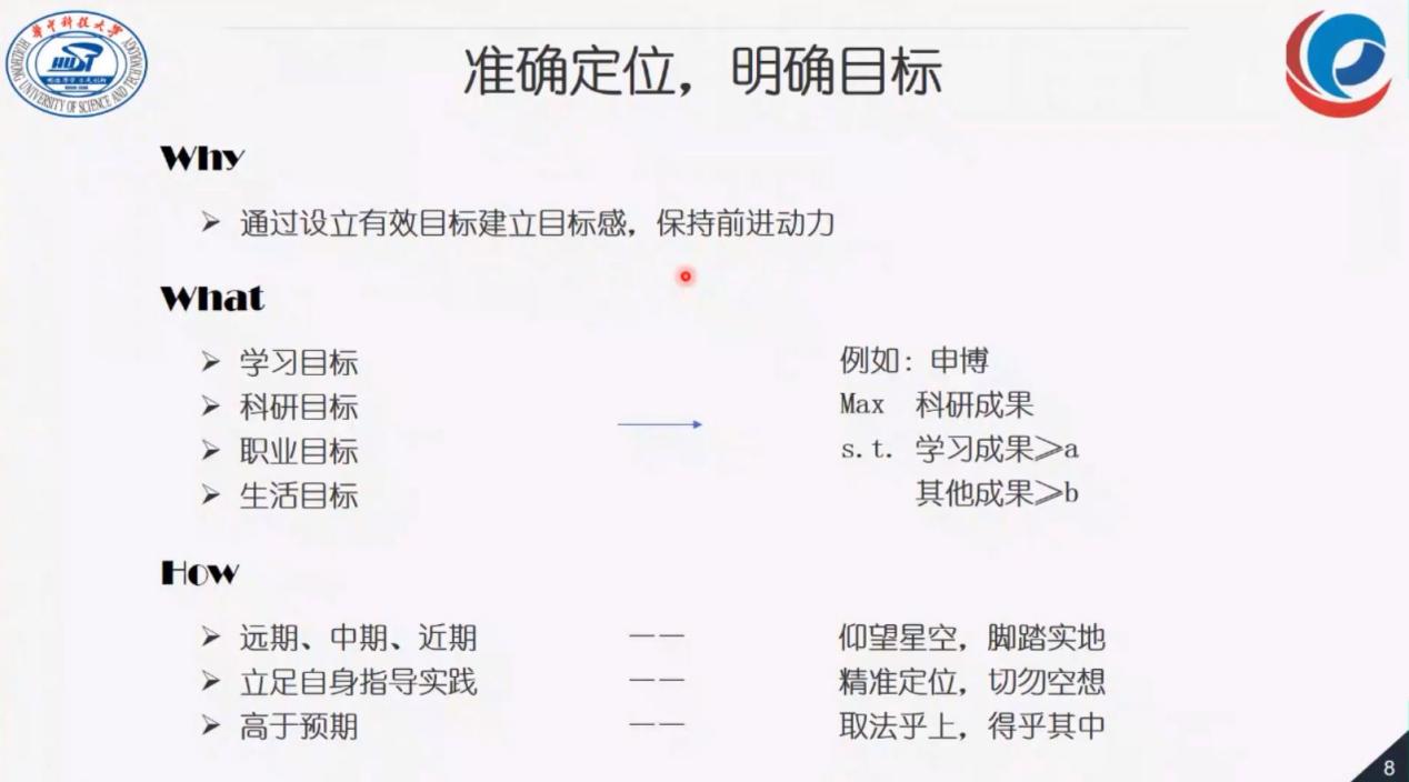 说明: 准确定位,明确目标